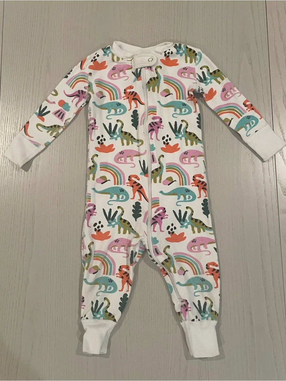 Hanna Anderson HannaJams Sleeper One Piece Pajama Rainbow Dinos - 12-18 month 70